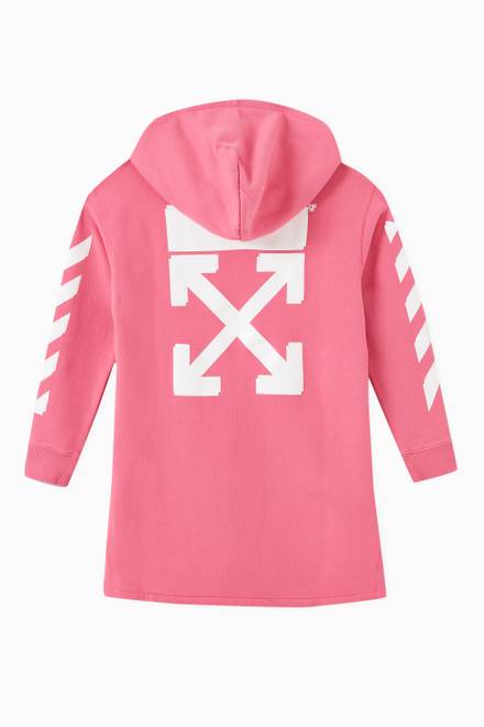 hover state of Logo Hooded Dress in Cotton 