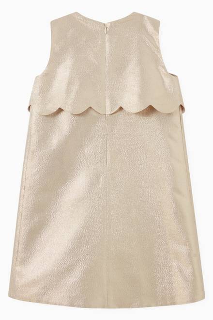 hover state of Scalloped Shift Dress in Lamé   