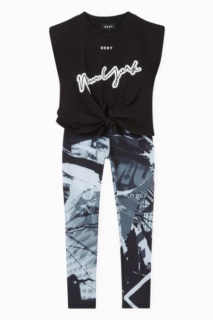 hover state of Logo All-over Print Leggings in Stretch Jersey  