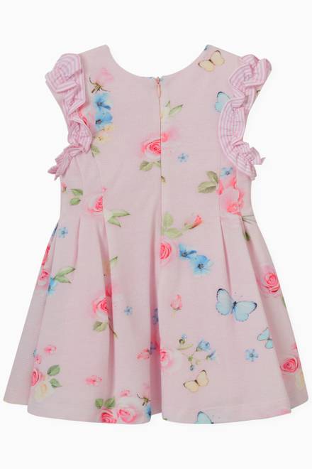 hover state of Ruffle Floral Print Dress in Cotton
