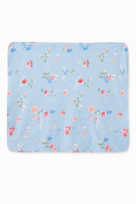 hover state of Floral Print Blanket in Cotton 