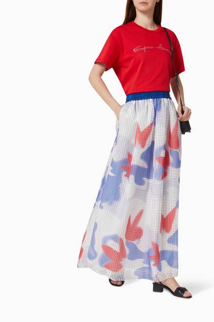 hover state of Floral Camo Print Maxi Skirt