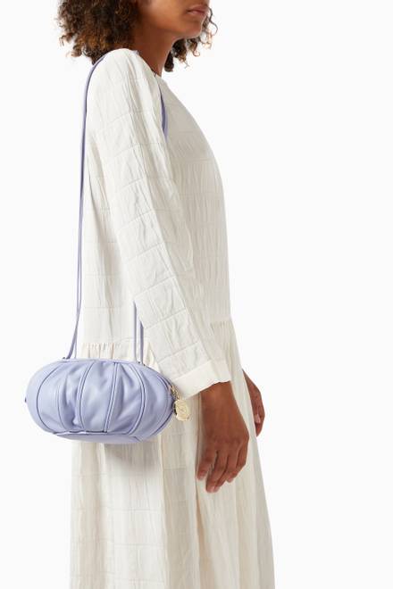 hover state of Panelled Crossbody Bag in Soft Nappa Leather 