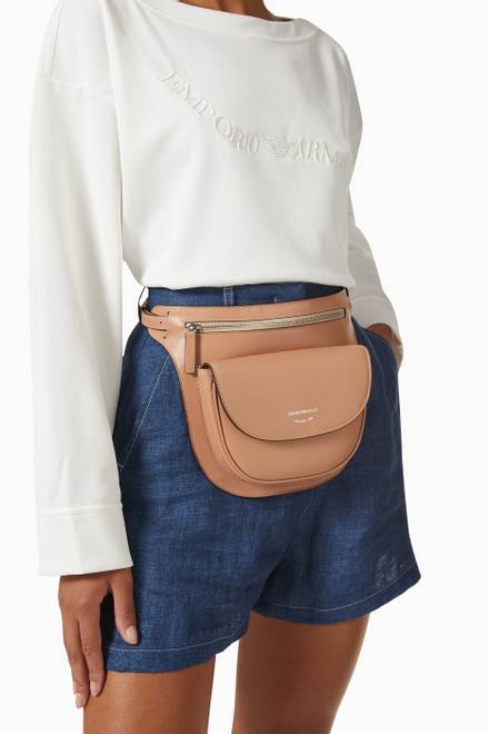 hover state of Medium Zip Belt Bag in Calf Leather  