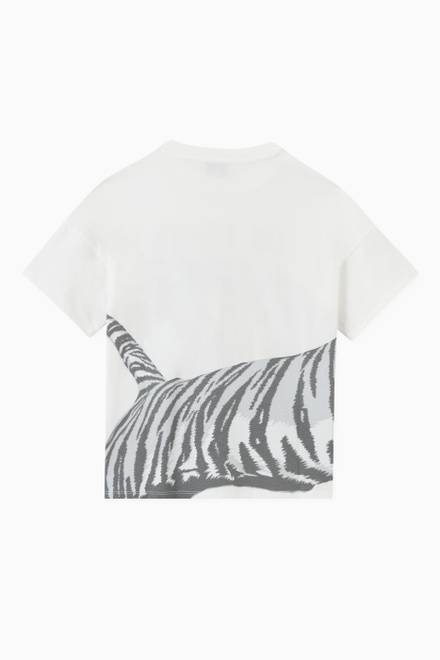 hover state of Tiger Print T-Shirt in Organic Cotton 