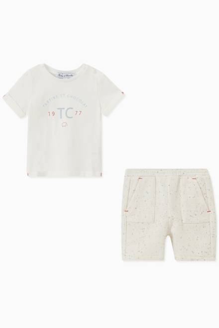 hover state of T-Shirt & Shorts Set in Cotton 
