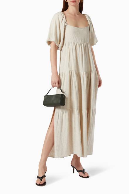hover state of Northern Midi Dress in Linen 