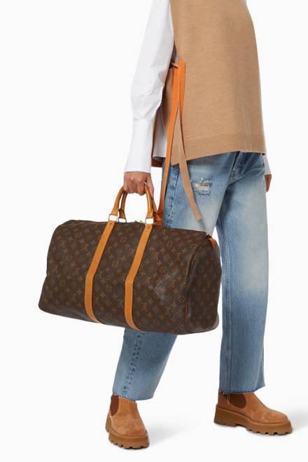 hover state of Keepall 50 Boston Travel Bag in Monogram Canvas  