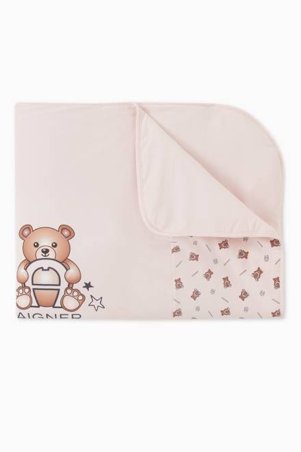 hover state of Teddy Logo Blanket in Cotton 