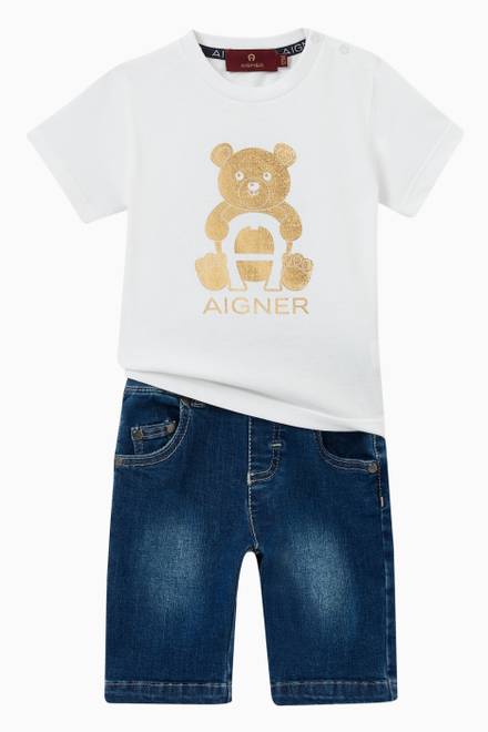 hover state of Teddy Logo T-shirt in Cotton 