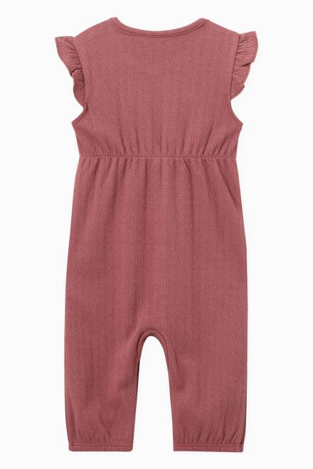 hover state of Ruffled Sleeve Romper in Organic Cotton 