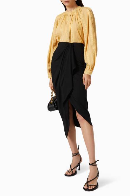 hover state of Janelle Puff Sleeve Shirt in Cotton Blend
