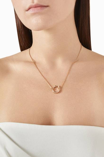hover state of Antifer Pendant with Diamonds in 18kt Rose Gold      