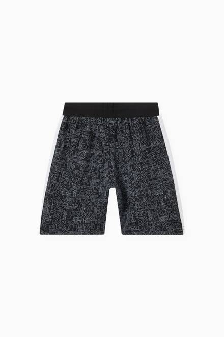 hover state of Graphic Print Shorts in Polyester