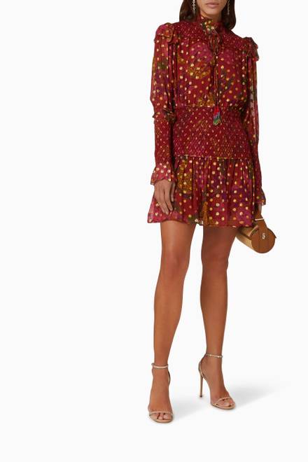 hover state of Banana Flowers Mini Dress in Viscose  