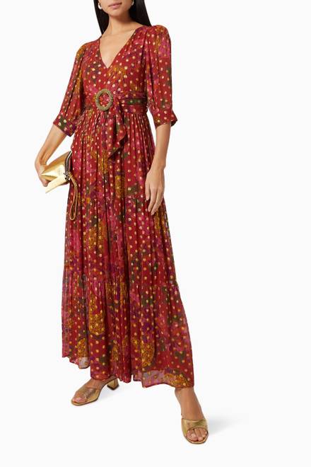 hover state of Banana Flowers Maxi Dress in Viscose  
