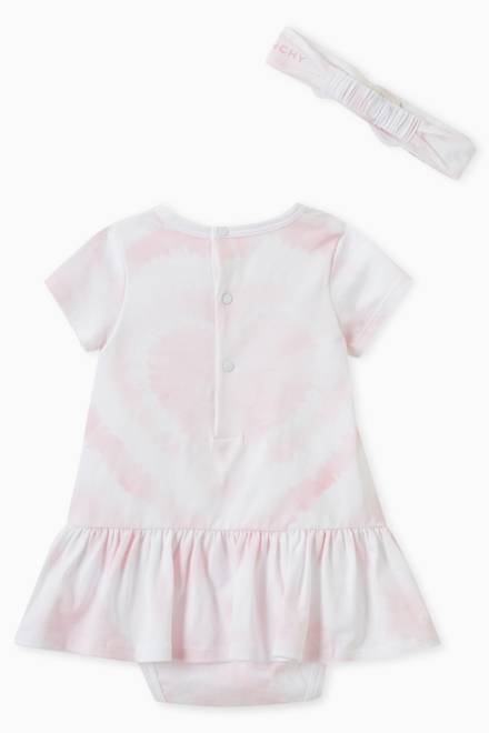 hover state of Heart Print Dress & Headband Set in Cotton