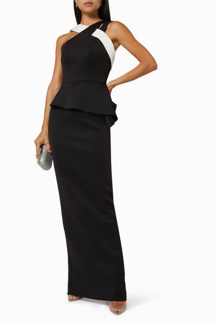 hover state of Halter Neck Gown in Scuba 