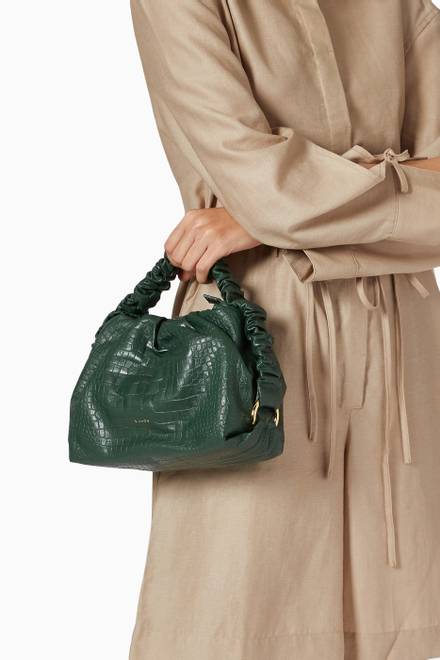 hover state of Baby Bao Bag in Croc-embossed Leather      