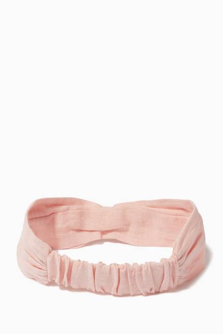 hover state of Bow Headband in Linen  