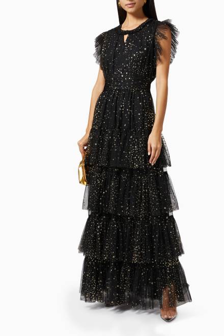 hover state of Tiered Maxi Dress in Shimmer Tulle  