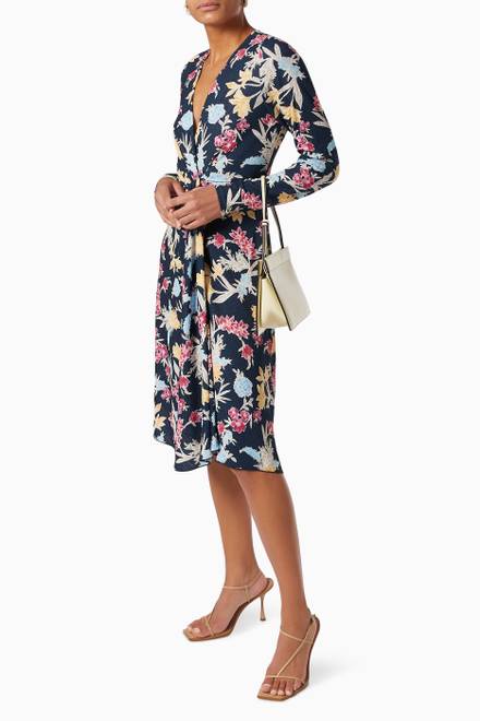 hover state of Floral Jersey Midi Dress 