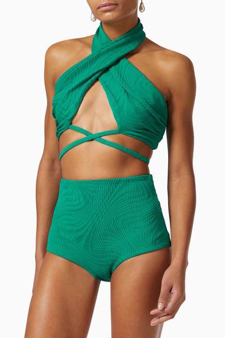 hover state of Marco Bikini Bottoms in Textured Lycra