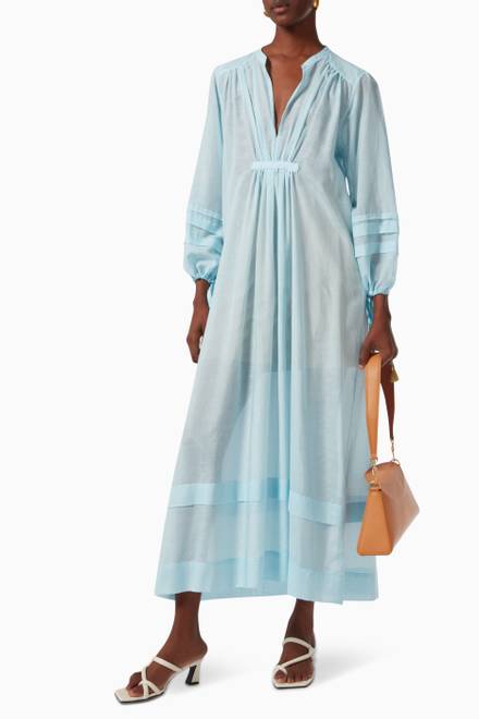 hover state of Kalloni Long Kaftan in Silk & Cotton    