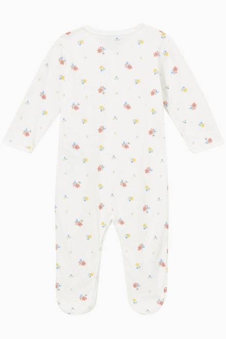 hover state of Floral Printed Sleepsuit in Cotton 