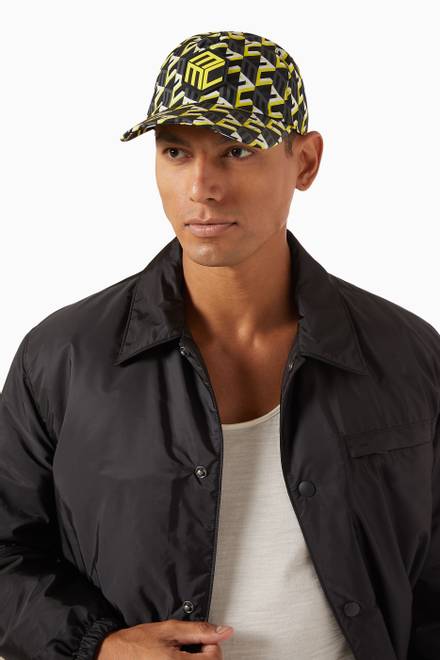 hover state of Cubic Monogram Print Cap in Recycled Nylon