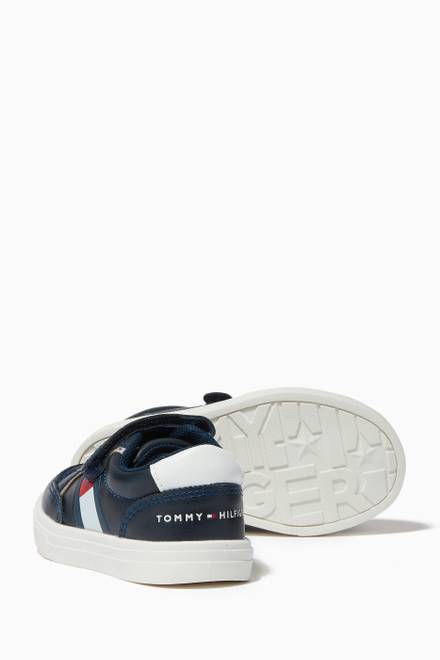 hover state of Logo Flag Velcro Sneakers  in Faux Leather