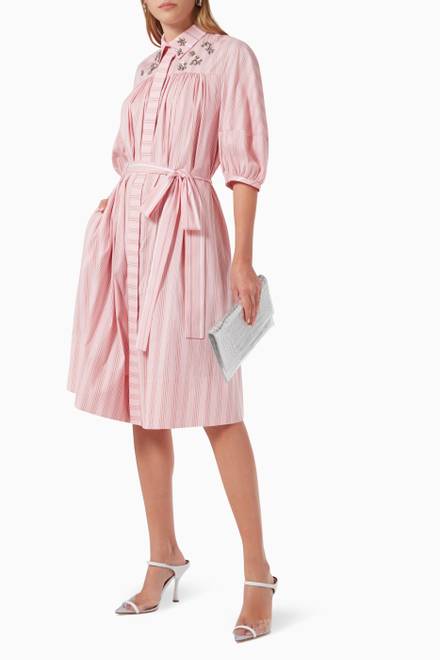 hover state of Striped Shirt Dress in Cotton   