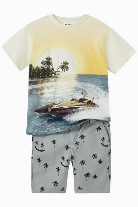 hover state of Boat Print T-Shirt in Organic Cotton