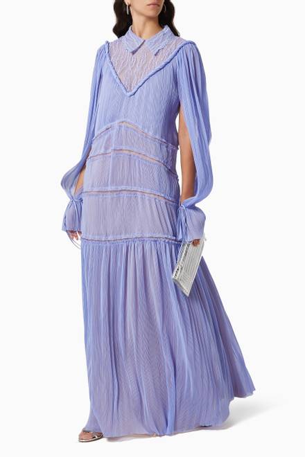 hover state of Long Dress in Pleated Chiffon