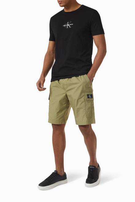 hover state of Washed Cargo Shorts in Cotton    