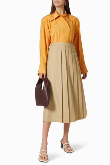 hover state of Pleated Skirt in Wool   