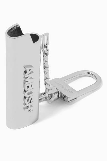 hover state of Lighter Case Key Chain in Sterling Silver  