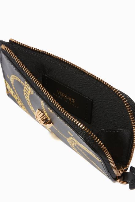 hover state of Chain Print Card Case in Calf Leather