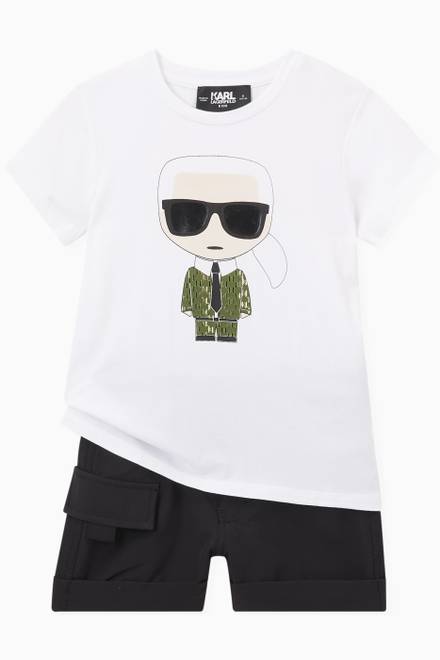 hover state of Karl Ikonik T-shirt in Cotton-blend Jersey  