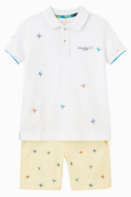 hover state of Multi-Panel Polo Shirt in Cotton  