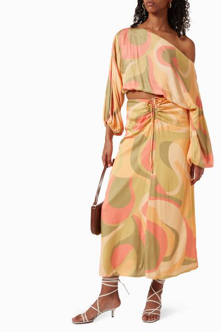hover state of At Sunset Midi Skirt 