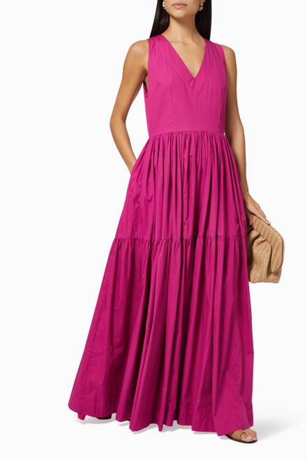 hover state of V-Neck Tiered Maxi Dress 