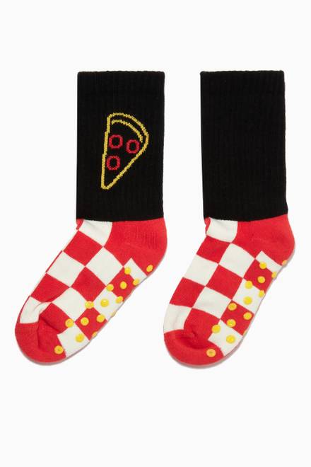 hover state of Pizza Slice Anti-slip Sock in Cotton