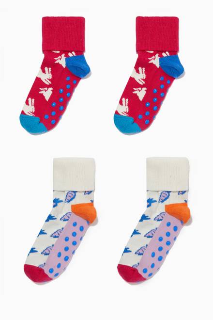 hover state of Bunny & Carrot Anti-slip Socks, Set of 2