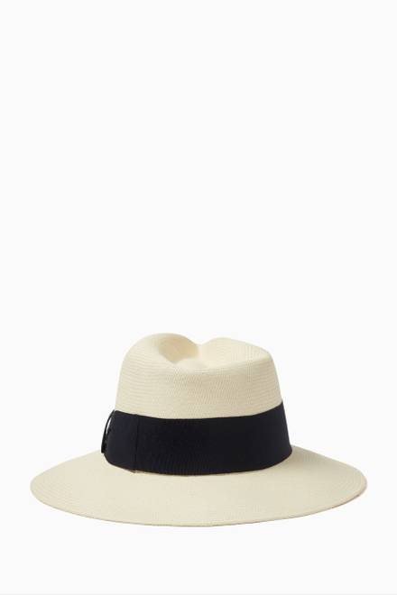 hover state of Rafael Wide Ribbon Panama Hat 