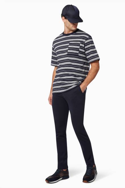 hover state of Oversized T-shirt in Striped Cotton