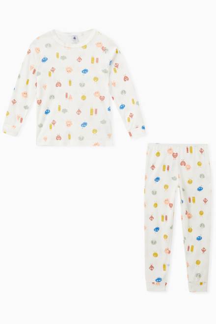 hover state of Feelings Themed Pyjama Set in Cotton & Tencel