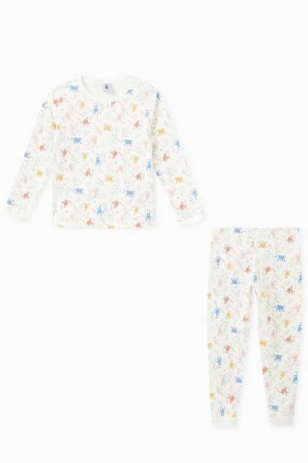 hover state of Monkey Print Pyjama Set in Organic Cotton
