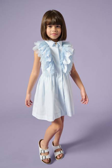 hover state of Victoria Dress in Cotton & Tulle 