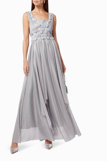 hover state of Embellished Ruffle Gown